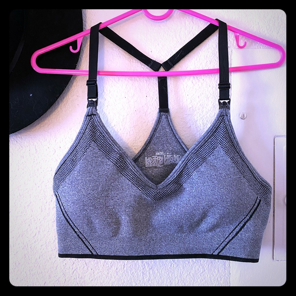 Gray Maternity Nursing Bra